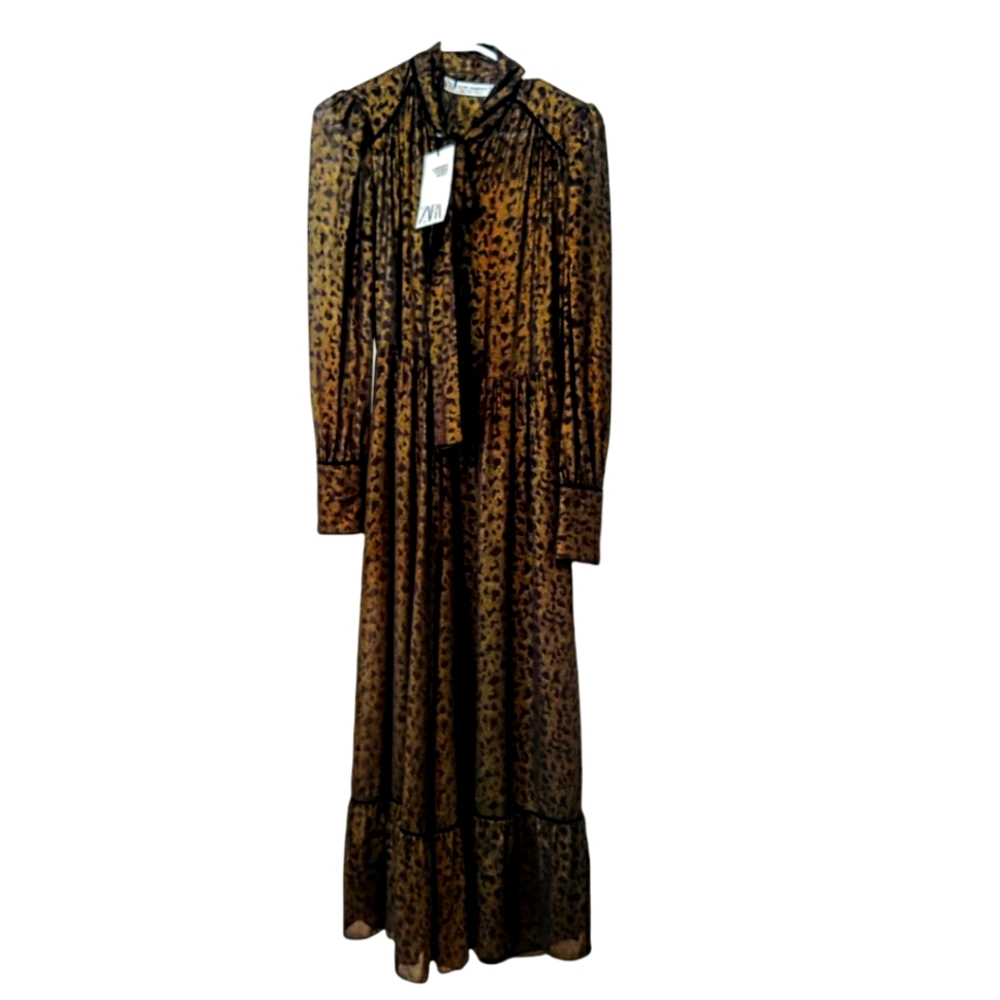 Zara Leopard Print Jumpsuit Size S NWT